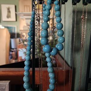 Turquoise Beaded Necklace And Bracelet